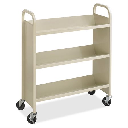Steel 3-Shelf Single-Sided Book Carts