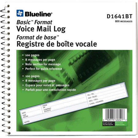 Voicemail Log Book