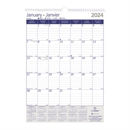 DuraGlobe™ Monthly Wall Calendar (2024)