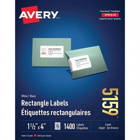 Étiquettes d'adresse blanches laser Easy Peel®