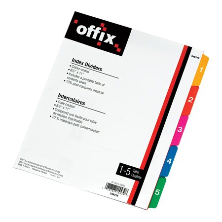 Intercalaires à code couleur Offix®