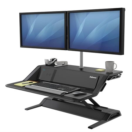 Lotus™ DX Convertible Sit Stand Workstation with Built-in Charging Station