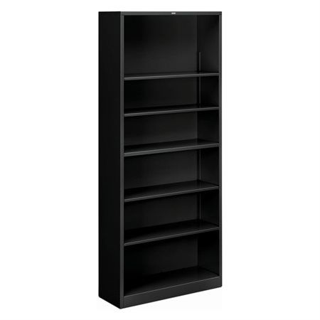 Brigade Steel Bookcase | 6 Shelves | 34-1 / 2"W | Black Finish