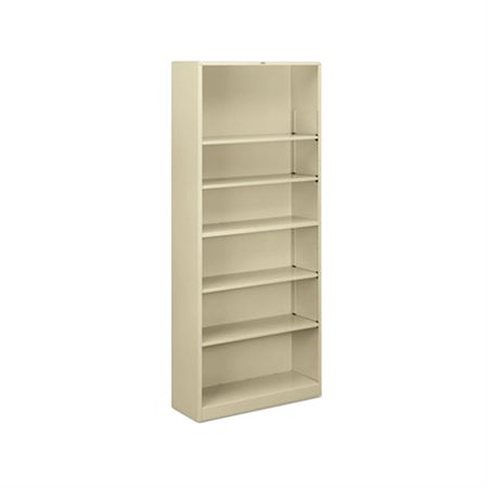 Brigade Steel Bookcase | 6 Shelves | 34-1 / 2"W | Putty Finish