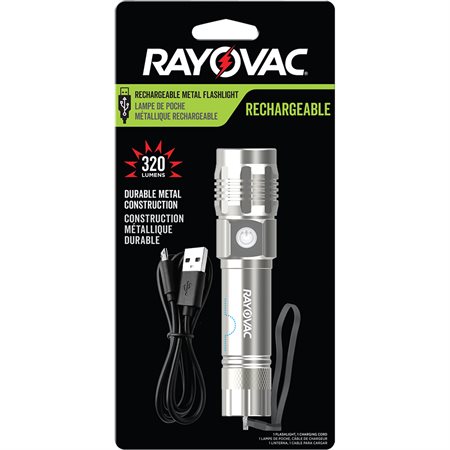 Lampe de poche rechargeable en métal à LED Rayovac